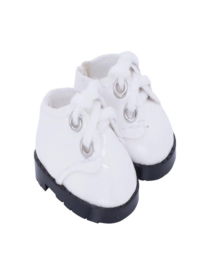 Etistta 17cm Doll Shoes for 17cm Doll Boots, 6.7 inch Doll Shoes Accessories (White) - Image 1